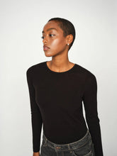 Load image into Gallery viewer, Mos Mosh-Bouch O-neck Knit Top - Black