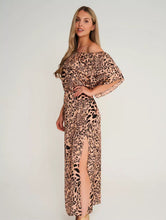 Load image into Gallery viewer, Halle Bardot Frill Maxi Dress Golden Leopard