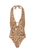 Load image into Gallery viewer, Naia Miami Plunge Swimsuit In Golden Leopard