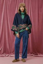 Load image into Gallery viewer, CASBAH LOVE CHIARA FLORAL EMBROIDERED CAPE - DENIM