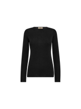 Load image into Gallery viewer, Mos Mosh-Bouch O-neck Knit Top - Black