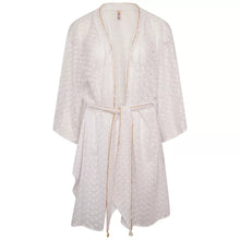 Load image into Gallery viewer, Sorrento Butterfly Open Front Kaftan White And Gold