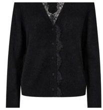 Load image into Gallery viewer, Mos Mosh MMHelmi Lace Knit Cardigan Black