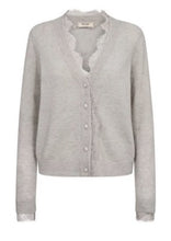 Load image into Gallery viewer, Mos Mosh MMHelmi Lace Knit Cardigan Mourning Dove