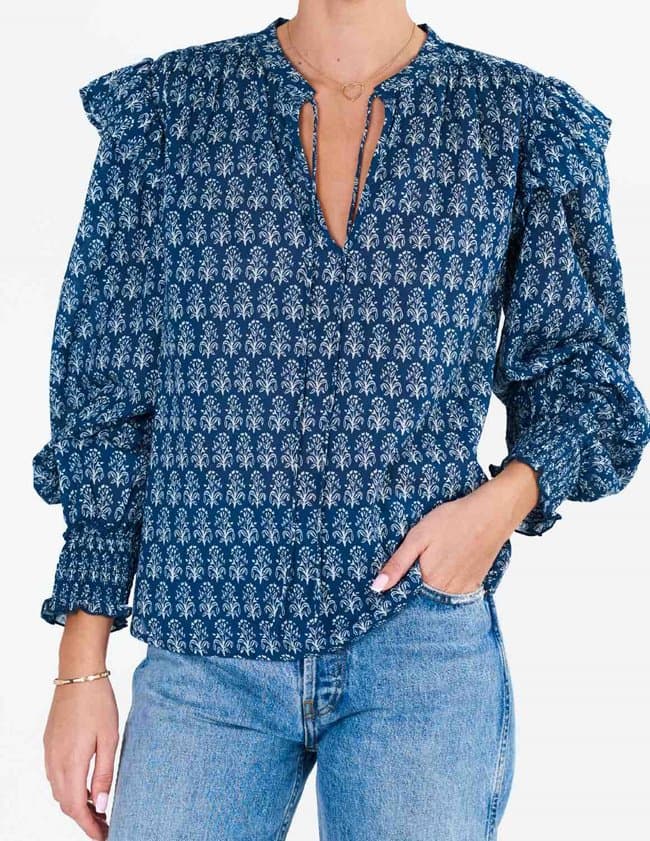 M.A.B.E Nala Print Long Sleeve Top