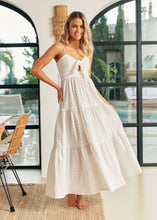 Load image into Gallery viewer, Jaase White Riviera Embroidered Bambi Maxi
