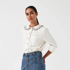 Seventy & Mochi - Delilah Blouse
Ecru With Contrast Denim