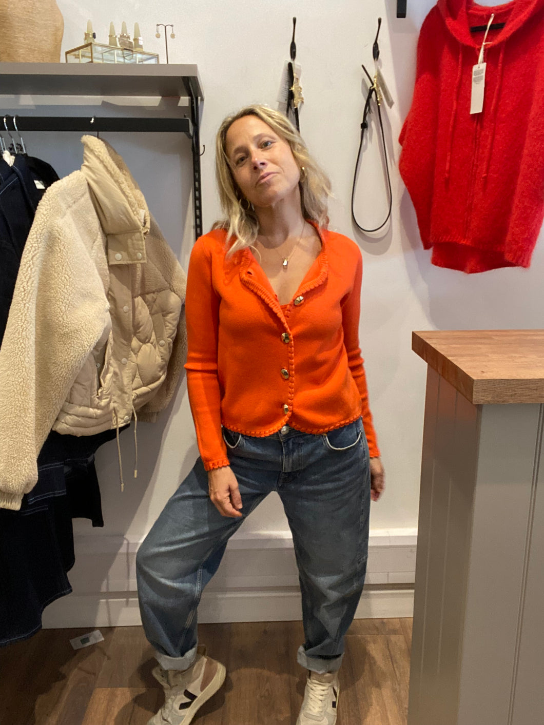 Lili Grace Orange Cardigan - One Size
