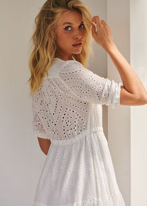Jaase White Embroidered Maxi Dress Tessa