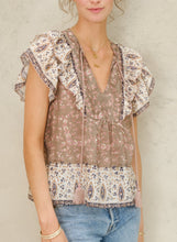 Load image into Gallery viewer, M.a.b.e Bani Print Frill Top
