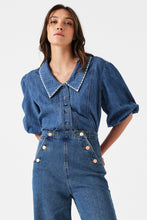 Load image into Gallery viewer, Seventy + Mochi Talia Collared Denim Top in Pasadena

