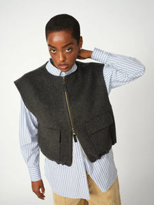 Mos Mosh -Elise Loisa Wool Vest - Greyi