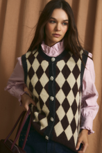 Load image into Gallery viewer, Sophie+Lucie harlequin butter stitch vest
