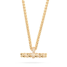Load image into Gallery viewer, Talis Chains T- Bar Pendant Necklace- Cubic Zirconia
