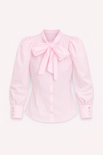 Load image into Gallery viewer, Sophie and Lucie pink poplin blouse bow tie
