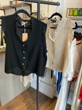 Load image into Gallery viewer, Lili Grace Tea Bag Linen Sleeveless Frill Top
