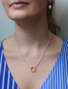 Anna Beck Silver Necklace With A Gold Open Circle