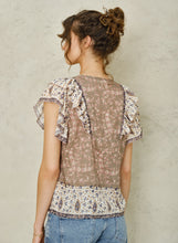 Load image into Gallery viewer, M.a.b.e Bani Print Frill Top
