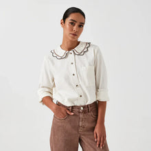 Load image into Gallery viewer, Seventy &amp; Mochi - Delilah Blouse
Ecru With Contrast Denim
