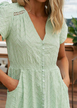 Load image into Gallery viewer, Jaase Mint Riviera Embroidered Carmen Maxi Dress
