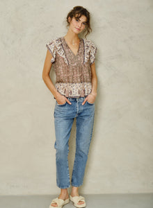 M.a.b.e Bani Print Frill Top