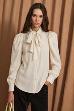 Load image into Gallery viewer, Sophie +Lucie bow tie blouse ecru blouse
