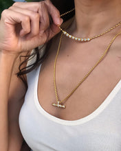 Load image into Gallery viewer, Talis Chains T- Bar Pendant Necklace- Cubic Zirconia
