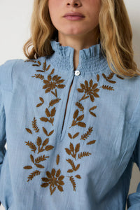 SOPHIE & LUCIE - LUPE EMBROIDERY BLUE BLOUSE