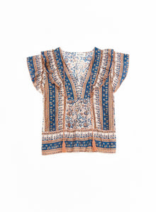 M.a.b.e Cass Print Frill Top