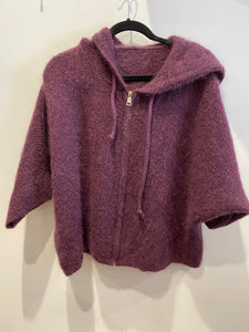 Lili Grace Mohair Zip Fastening Hooded Cardigan