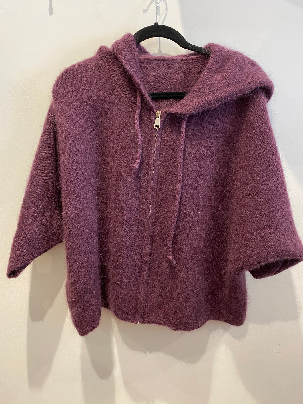 Lili Grace Mohair Zip Fastening Hooded Cardigan