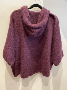 Lili Grace Mohair Zip Fastening Hooded Cardigan