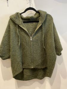 Lili Grace Mohair Zip Fastening Hooded Cardigan