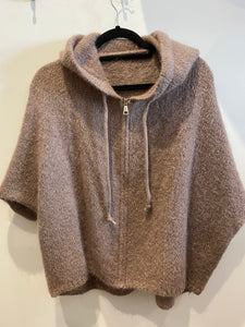 Lili Grace Mohair Zip Fastening Hooded Cardigan