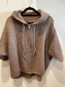 Lili Grace Mohair Zip Fastening Hooded Cardigan