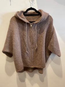 Lili Grace Mohair Zip Fastening Hooded Cardigan