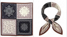 Load image into Gallery viewer, Small Bandana Scarf- Navy/brown
