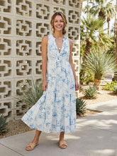 Load image into Gallery viewer, Maison Hotel - Asami sleeveless Blue Print Maxi Dress
