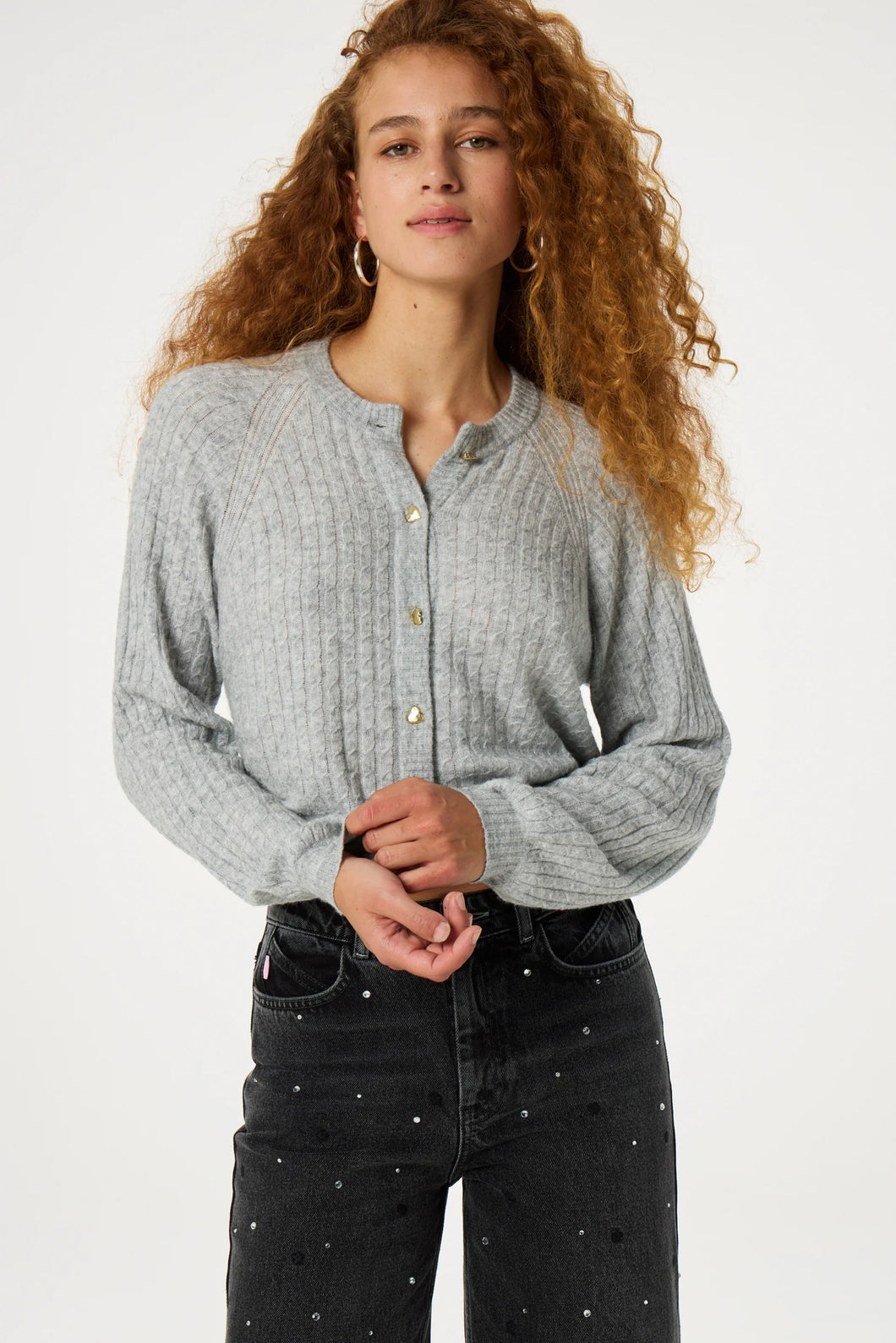 Fabienne Chapot Charlotta Cardigan in Grey Melange