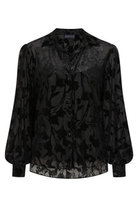 Sirens Penny Blouse Black Burnout