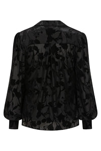 Sirens Penny Blouse Black Burnout