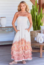 Load image into Gallery viewer, Jaase Holiday Print Strapless Maxi Dress
