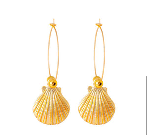 Gold Clam Shell earrings
