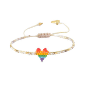 Mishky Rainbow Hearts Row Bracelet