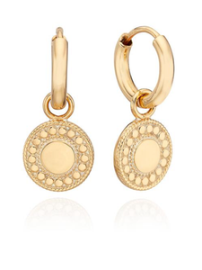 Anna Beck Dotted and Smooth Charm Hoop Earrings
