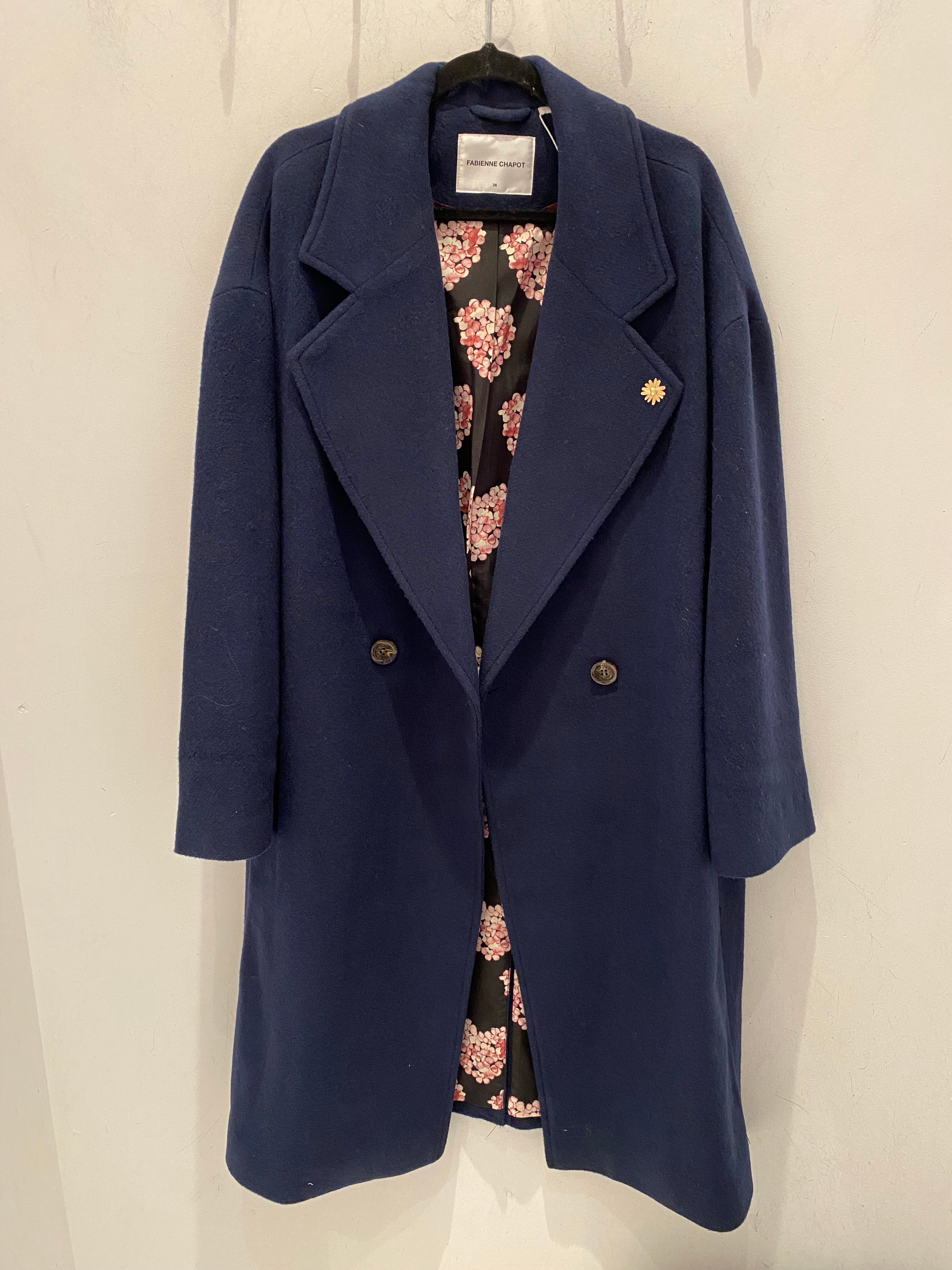 Topshop navy boucle coat sale