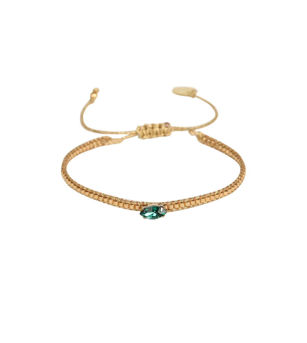 Mishky diamond eye bracelet emerald stone
