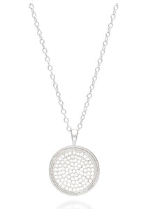 Anna Beck Large Beaded reversible Disc Necklace - Gold/Silver
