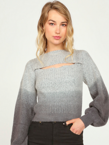 Vintage Havana Heather Grey Cut Out Sweater