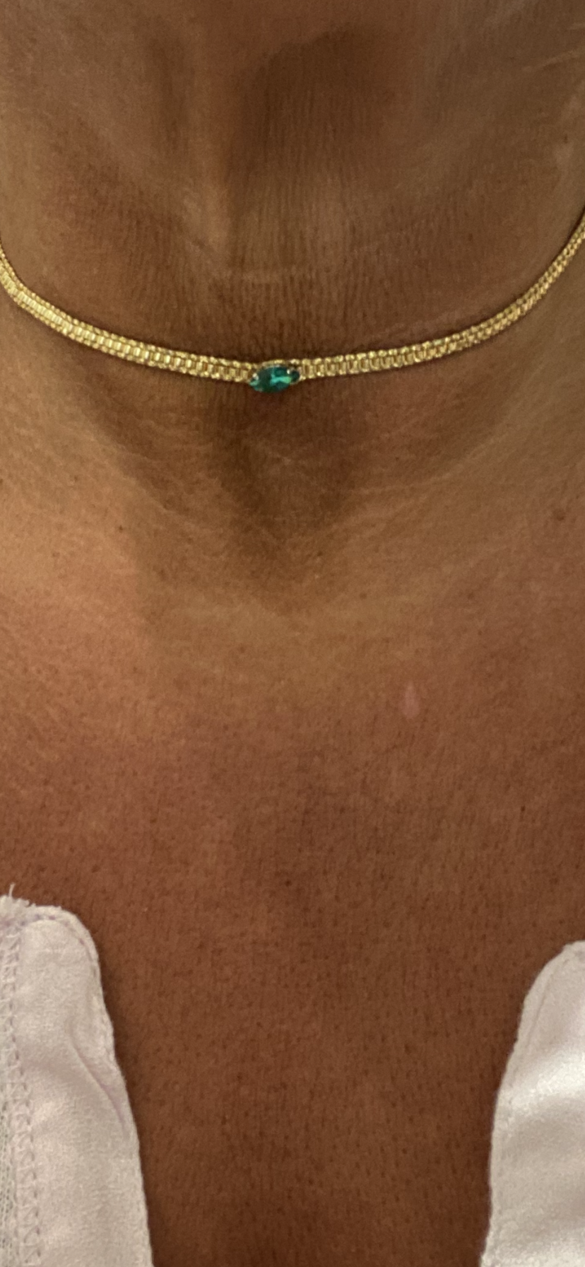 Mishky Diamond Eye Bronze Choker Emerald Stone